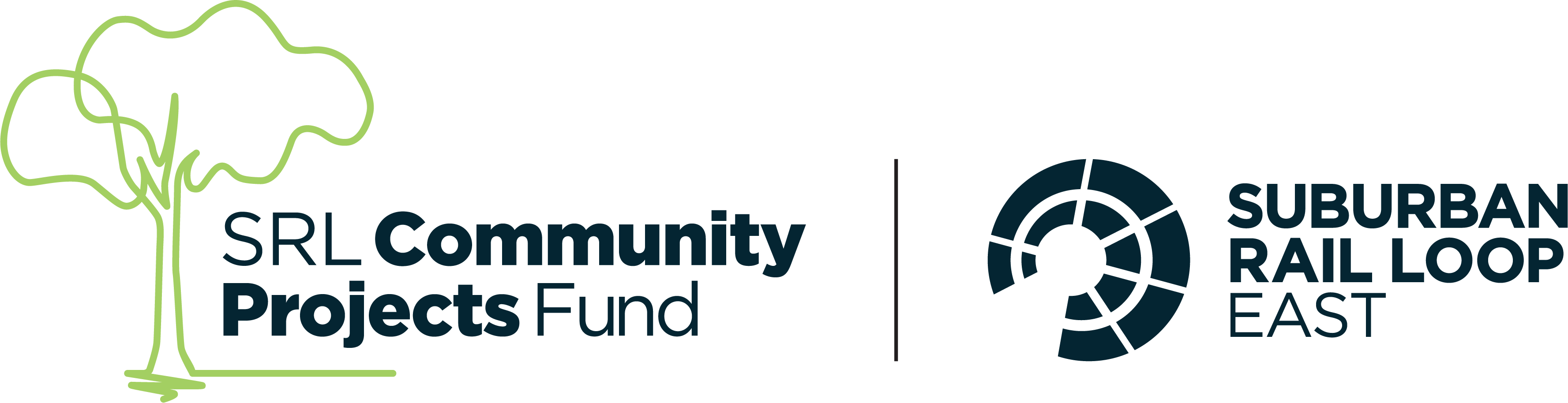 Community Projects Fun and Suburban Rail Loop logos